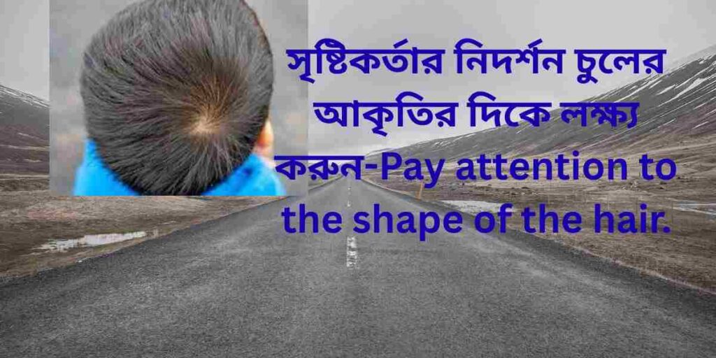 pay attention to the shape of the hair সৃষ্টিকর্তার নিদর্শন চুলের আকৃতির দিকে লক্ষ্য করুন 