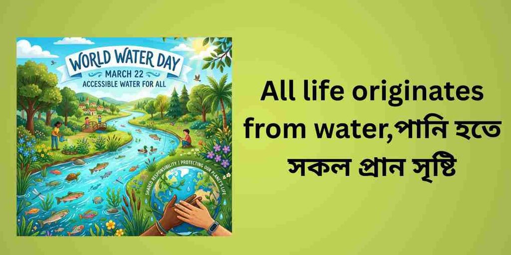 all life originates from water,পানি হতে সকল প্রান সৃষ্টি