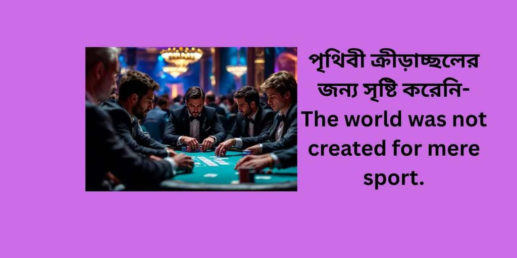 পৃথিবী ক্রীড়াচ্ছলের জন্য সৃষ্টি করেনি,the world was not created for mere sport